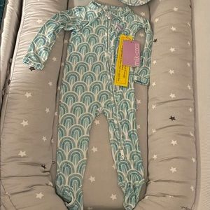 Milk + Coco Blue Rainbow Bamboo Pjs Stretchy, Soft